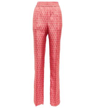 gancini, Salvatore Ferragamo | Gancini高腰真丝裤装商品图片 