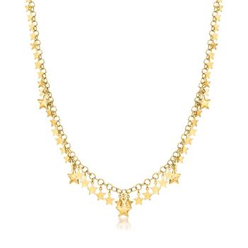 商品Ross-Simons | Ross-Simons Italian 18kt Gold Over Sterling Star Drop Necklace,商家Premium Outlets,价格¥709图片