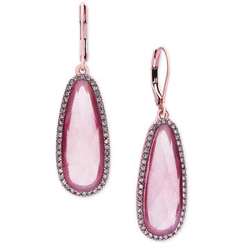 推荐Rose Gold-Tone Pink Stone Drop Earrings商品