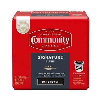 商品Community Coffee | Signature Blend Dark Roast Single Serve Pods, Keurig K-Cup Brewer Compatible, 54 Ct,商家Macy's,价格¥391图片