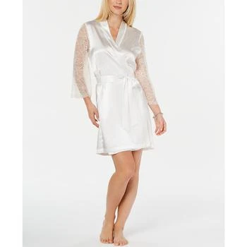 Linea Donatella | Ivory Lace-Back Short Wrap Robe Lingerie 