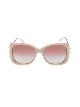 推荐59MM Studded Rectangular Sunglasses商品