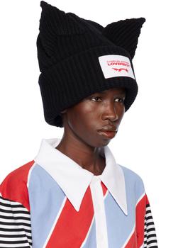 Charles Jeffrey Loverboy Black Supersized Chunky Ears Beanie