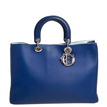 迪奥托特包, [二手商品] Dior | Dior Blue Leather Large Diorissimo Shopper Tote商品图片 3.3折, 满1件减$100, 满减