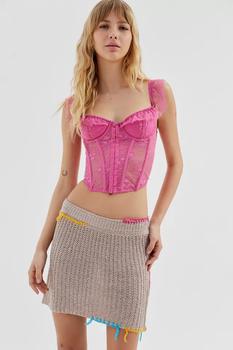 Urban Outfitters | UO Celine Crafty Knit Mini Skirt商品图片,4.2折