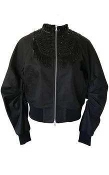 推荐Beaded Collar Cotton Bomber Jacket商品