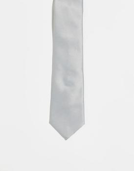 asos design, ASOS | ASOS DESIGN slim tie in silver商品图片 