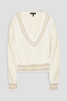 推荐Brandi striped cable-knit cotton-blend sweater商品