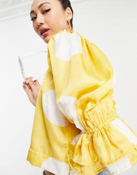 更多VERO MODA, VERO MODA | Vero Moda puff sleeve blouse in yellow & white spot商品图片 4折