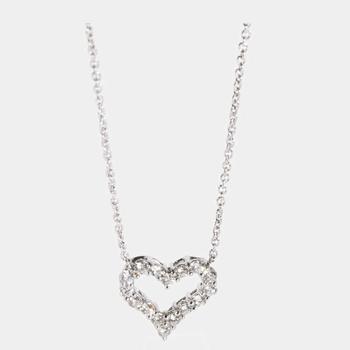 [二手商品] Tiffany & Co. | Tiffany & Co. Mini Open Heart Platinum Diamond Necklace商品图片,6.8折