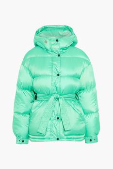 推荐Belted quilted hooded down ski jacket商品