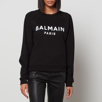 推荐Balmain Women's Flocked Sweatshirt - Black/White商品