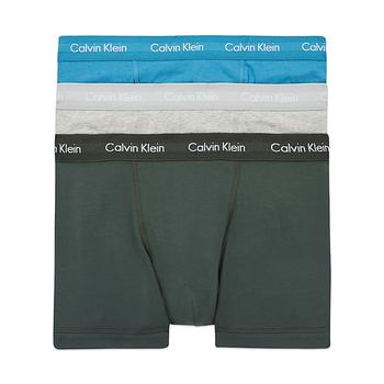 ck内裤男是什么牌子, Calvin Klein | Calvin Klein Cotton Stretch Trunks - Grey Element/Grey Heather/Tapestry Teal商品图片 