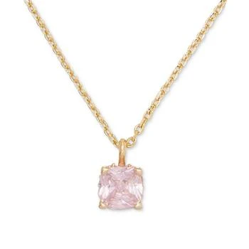 Kate Spade | Little Luxuries Gold-Tone Pavé & Crystal Square Pendant Necklace, 16" + 3" extender,商家Macy's,价格¥432