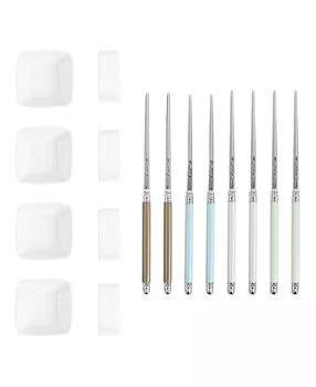 French Home | Mother of Pearl Chopsticks, Ceramic Rests and Sauce Bowls, Set of 4 Pairs,商家Macy's,价格¥268