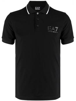 推荐Emporio Armani Black Logo Cotton Pique Polo Shirt, Size X-Large商品