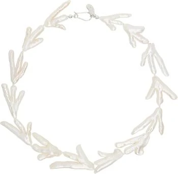 Gohar World | White Host Chicken Foot Pearls Necklace,商家Ssense US,价格¥2597