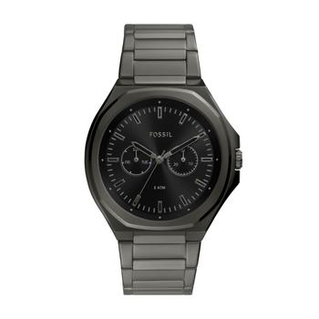 推荐Fossil Men's Evanston Multifunction, Gunmetal-Tone Stainless Steel Watch商品