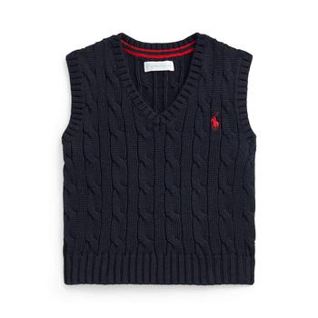 商品Baby Boys Cable Knit V-neck Sweater Vest图片