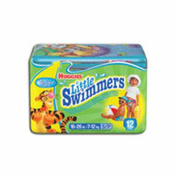 商品Huggies Little Swimmers Disposable Swimpants, Unisex, Small, 16-26 Lbs - 12 Ea, 8 Pack图片