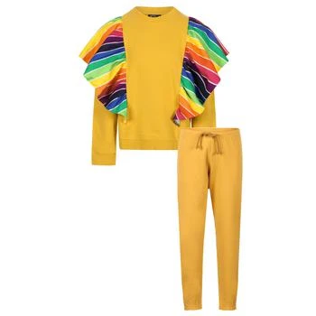 推荐Rainbow ruffles sweatshirt and sweatpants in mustard yellow商品