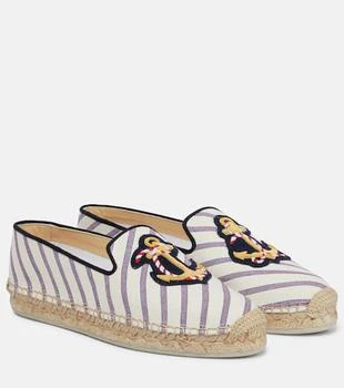 Christian Louboutin | Loudmer Donna striped canvas espadrilles,商家MyTheresa HK,价格¥4248