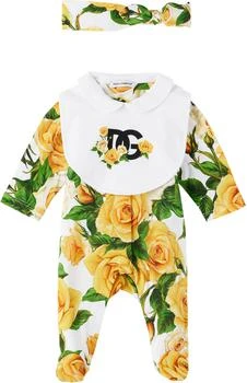 Dolce & Gabbana | Baby Yellow Floral Three-Piece Set,商家Ssense US,价格¥4462