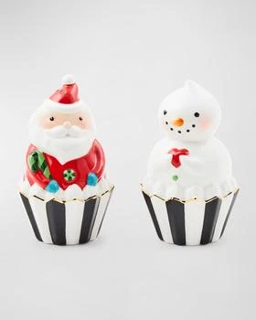 MacKenzie-Childs | Bake Shop Santa and Snowman Salt and Pepper Set,商家Neiman Marcus,价格¥379