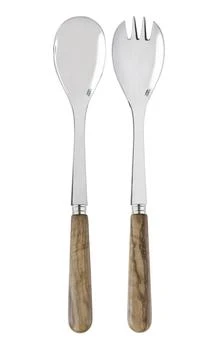 Sabre | Sabre - Lavandou Two-Piece Stainless Steel and Wood Salad Set - Brown - Moda Operandi,商家Fashion US,价格¥684