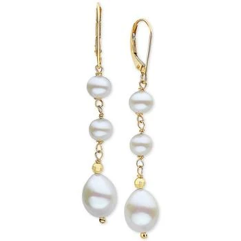 Effy | EFFY® Cultured Freshwater Pearl (5-1/2 & 8mm) Drop Earrings in 14k Gold 4.5折×额外8折, 独家减免邮费, 额外八折