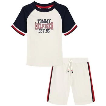 Tommy Hilfiger | Baby Boys Collegiate Logo Short Sleeve Raglan T-shirt and Knit Shorts Set,商家Macy's,价格¥375