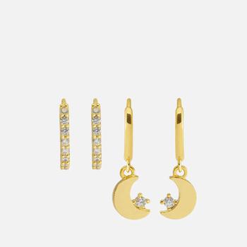 推荐Estella Bartlett Twinkle Set of Two Gold-Plated and Crystal Earrings商品