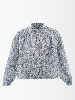 推荐Slava floral-print cotton-voile blouse商品