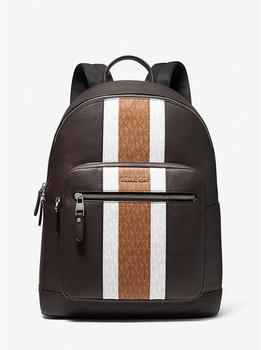product Hudson Pebbled Leather and Logo Stripe Backpack image