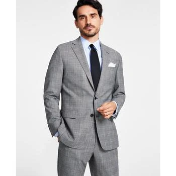 推荐Men's Classic-Fit Plaid Wool-Blend Stretch Suit Jacket商品