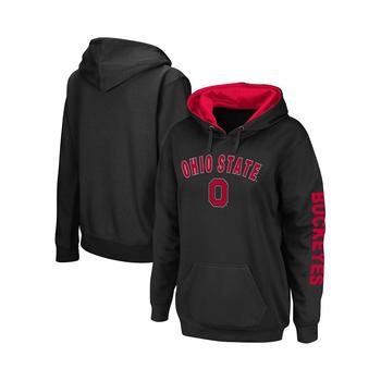 Colosseum | Women's Black Ohio State Buckeyes Loud and Proud Pullover Hoodie商品图片,