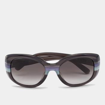 推荐Salvatore Ferragamo Grey Striped/ Grey Gradient SF793S Square Sunglasses商品