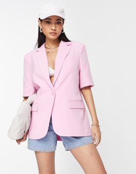 VERO MODA怎么样, VERO MODA | Vero Moda tailored suit blazer with short sleeves in pink商品图片 
