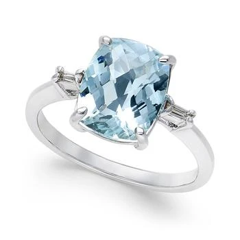 Macy's | Aquamarine (2-1/2 ct. t.w.) and Diamond Accent Ring in Sterling Silver,商家Macy's,价格¥1988