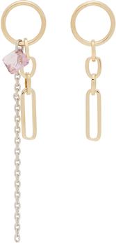 Justine Clenquet | SSENSE Exclusive Gold & Purple Paloma Earrings商品图片,独家减免邮费