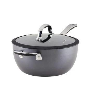 Rachael Ray | Cook + Create Hard Anodized Nonstick Saucier with Lid and Helper Handle, 4.5 Quart,商家Macy's,价格¥521