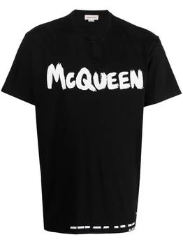 推荐Alexander McQueen `Graffiti` Print T-Shirt商品