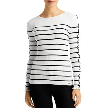 T Tahari Womens Striped Boatneck Pullover Top product img