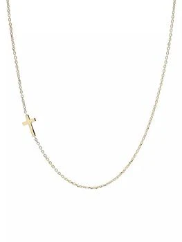 Anzie | Love Letter Cross 14K Yellow Gold Necklace,商家Saks Fifth Avenue,价格¥3376