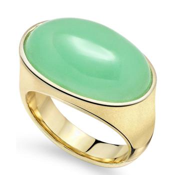 商品Macy's | Dyed Jade Oval Statement Ring in 14k Gold-Plated Sterling Silver,商家Macy's,价格¥1342图片