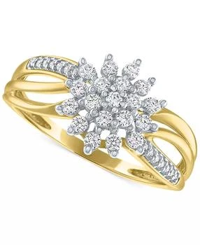 Forever Grown Diamonds | Lab Grown Diamond Star Cluster Ring (1/3 ct. t.w.) in 10k Gold,商家Macy's,价格¥7477