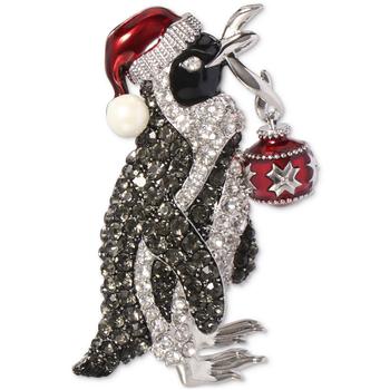 Charter Club | Silver-Tone Pavé & Imitation Pearl Santa Hat Penguin Pin, Created for Macy's商品图片,8.4折×额外7折, 额外七折