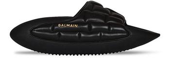 Balmain | B-IT 马特拉斯纹皮革穆勒鞋商品图片,额外9.5折, 额外九五折