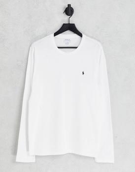 推荐Polo Ralph Lauren long sleeve lounge soft cotton top in white商品