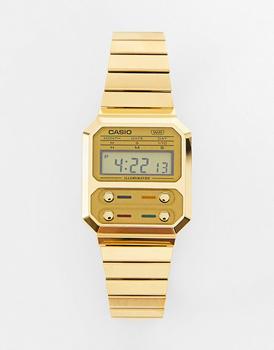 casio好不好, Casio | Casio Revival F-100 unisex digital bracelet watch in gold A100WEG-9AEF商品图片 7.5折